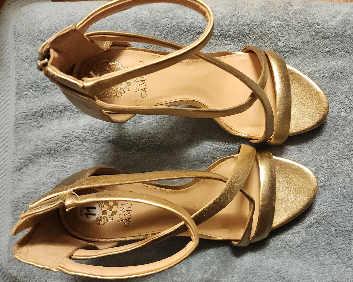 Vince Camuto Women's Devinhara High Heel Dress Heeled Sandal. Gold. Sz 10.5
