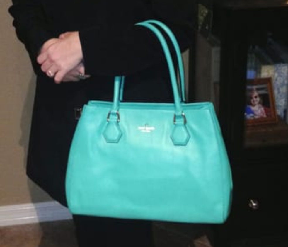 Kate Spade handbag. Aqua/Kelly grnish. 14x11