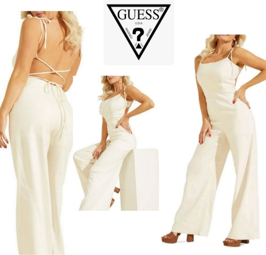 GUESS Kora Backless Jumpsuit. Egg Shell.  Sz 6.  NWTs. 50% off