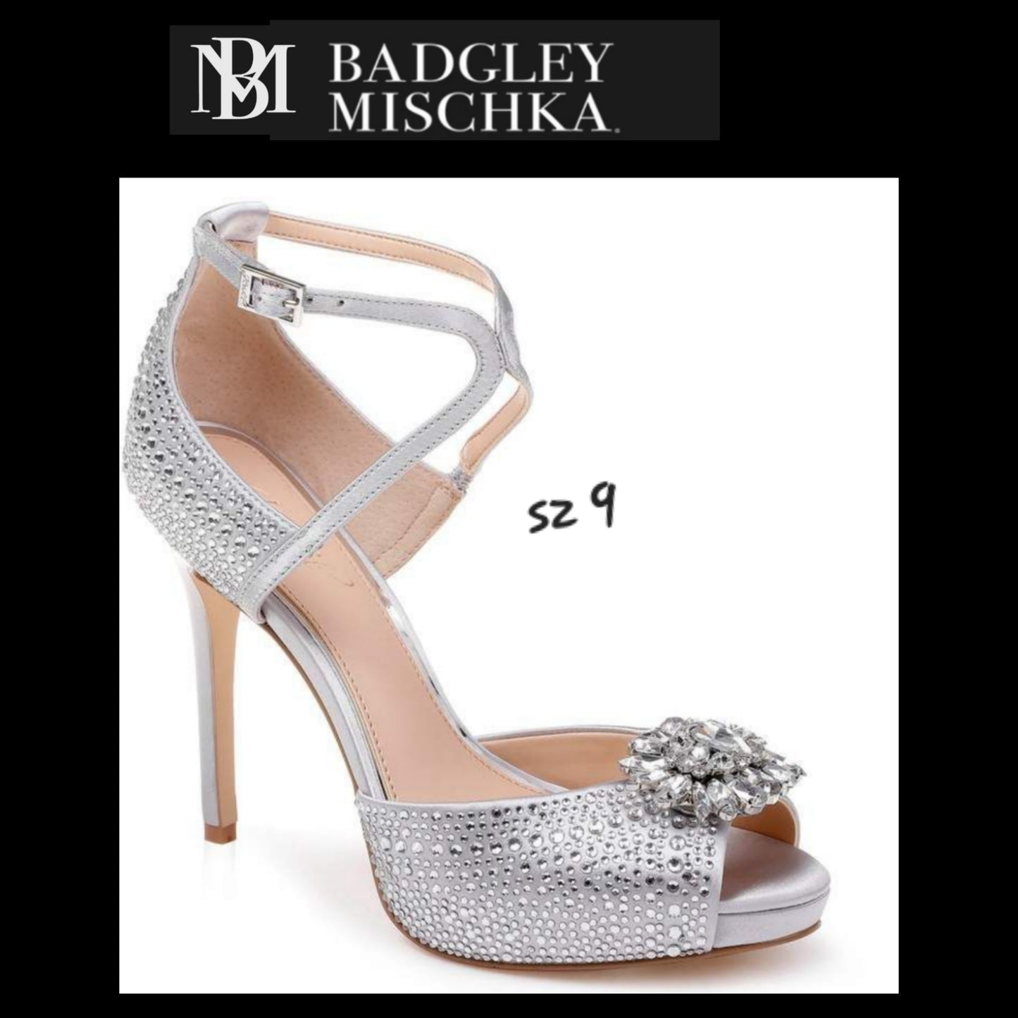 Jewel Badgley Mischka Zaina Platform Heel. Sz 9.