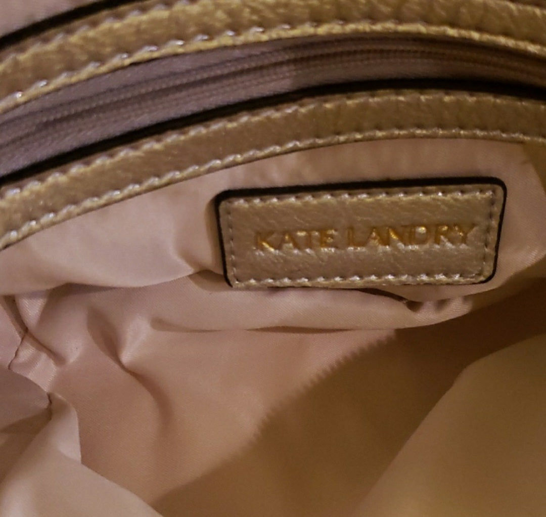 Kate Landry silver lthr crossbody