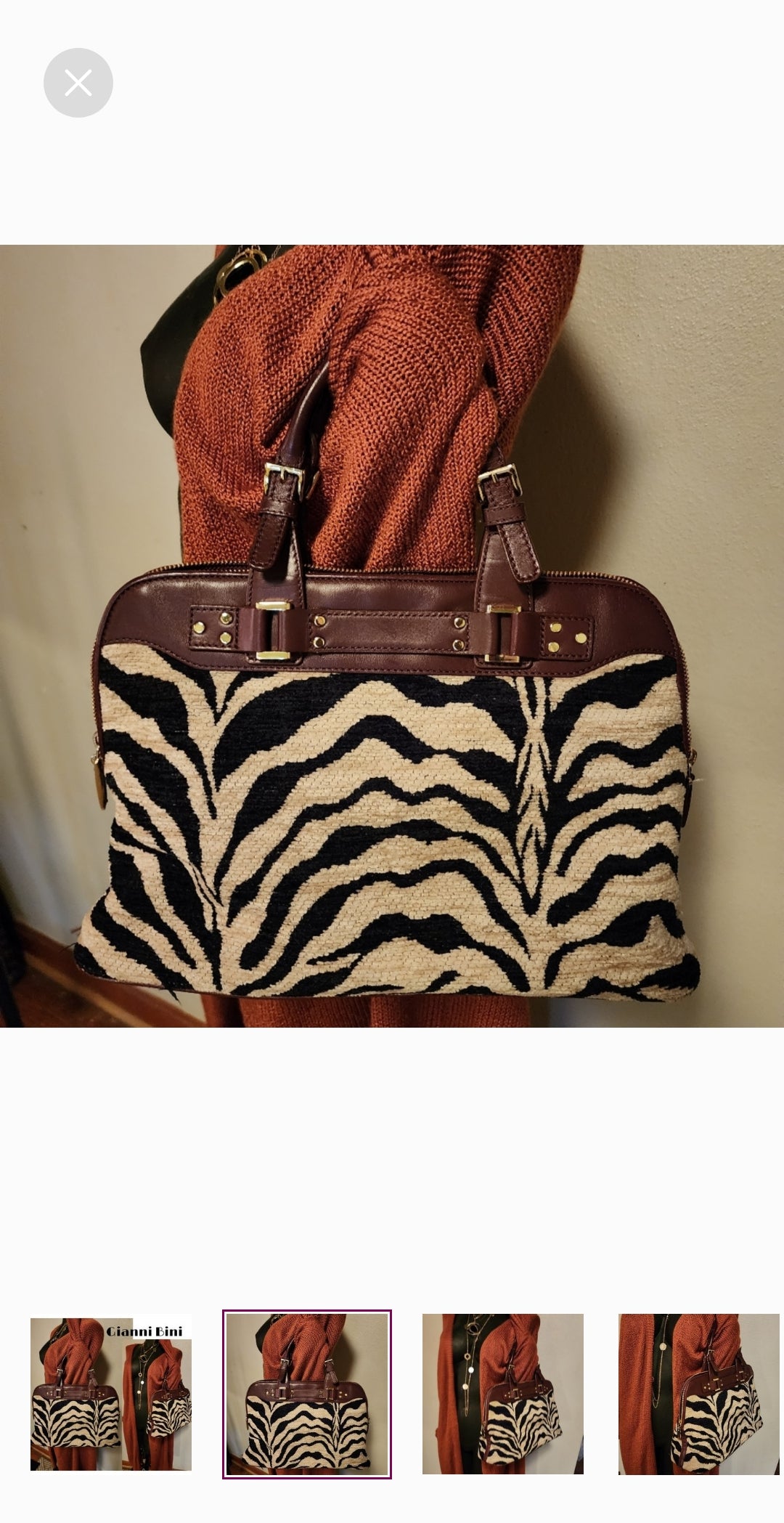 Antonio Melani beautiful leather carpet bag.