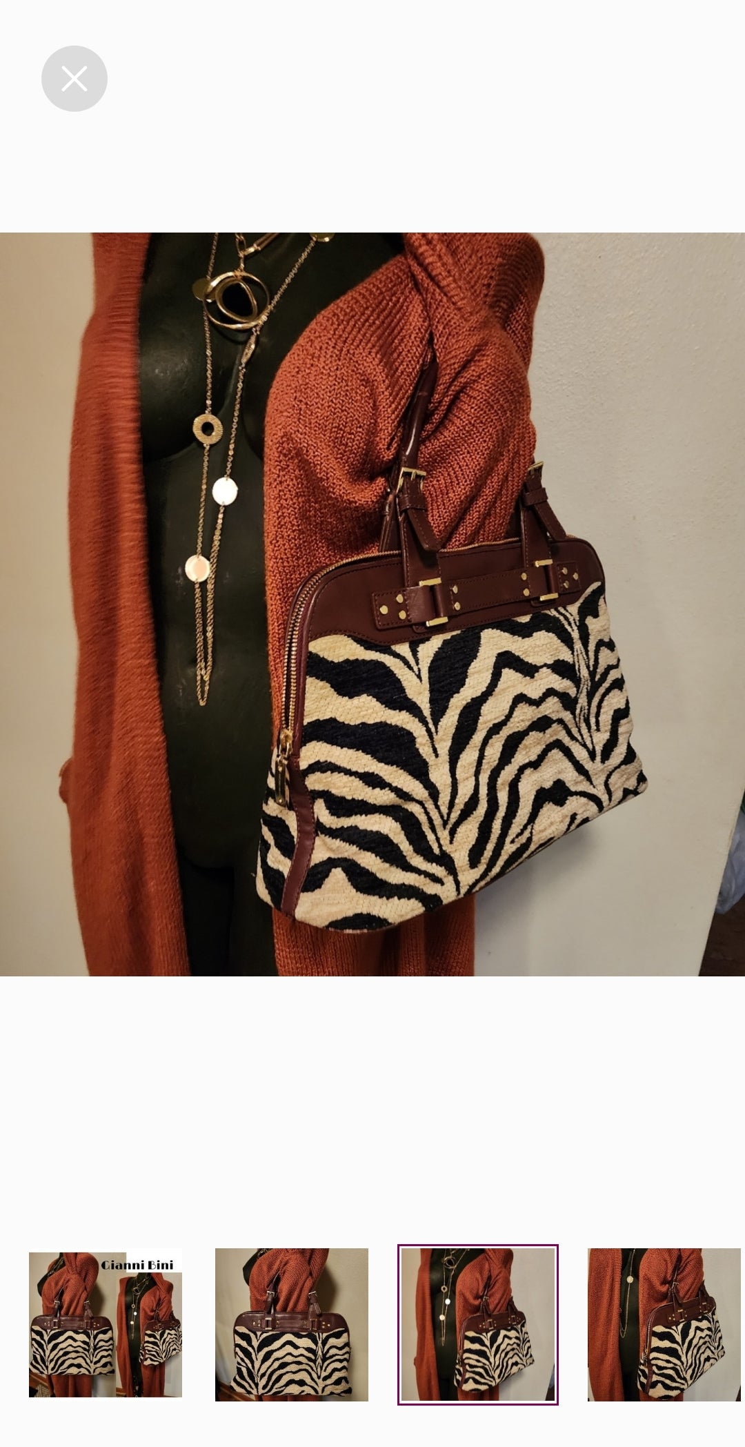 Antonio Melani beautiful leather carpet bag.