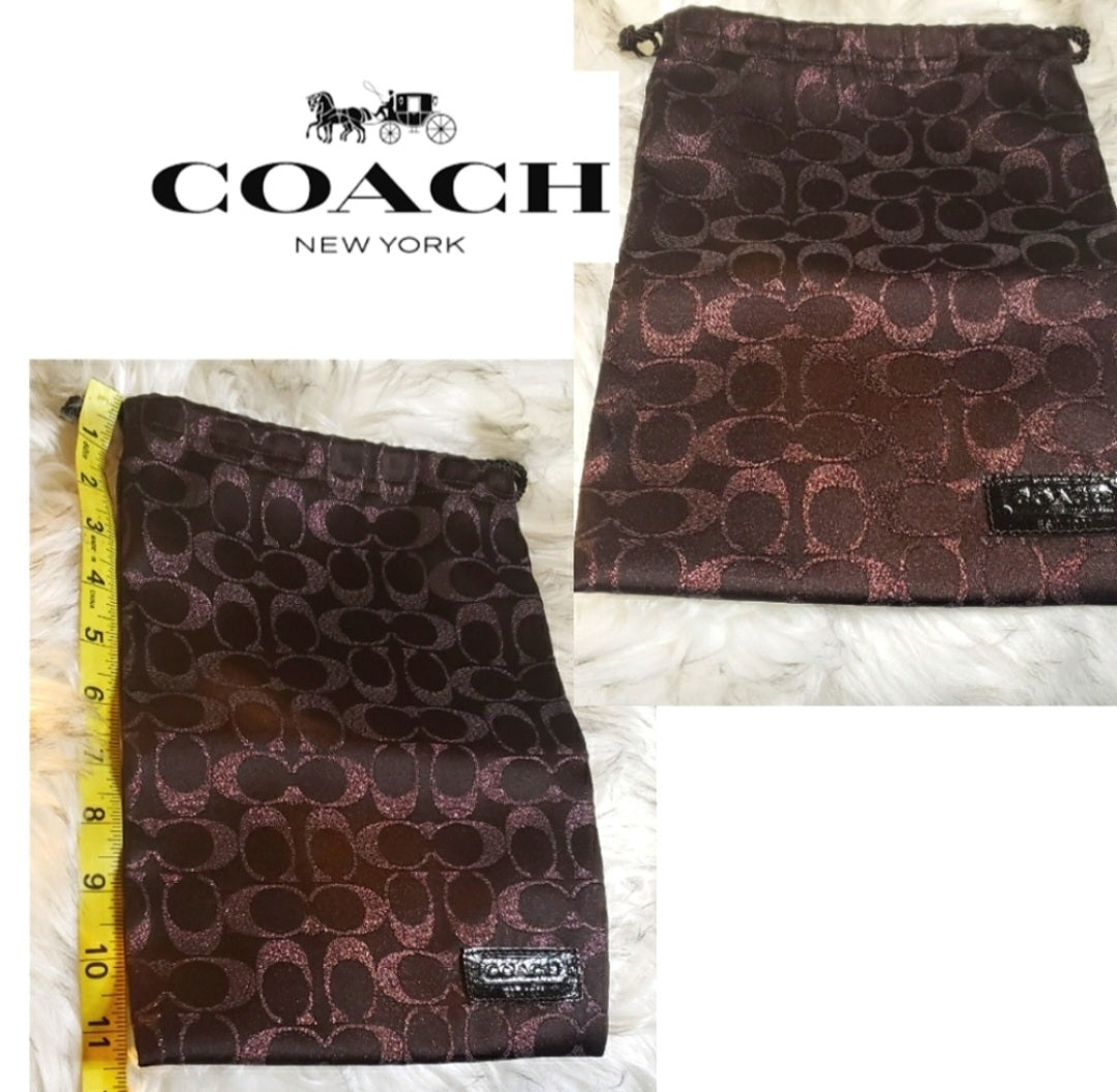 Coach signature protective drawstring bag. 12"x 8"