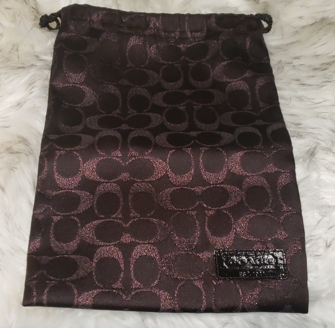 Coach signature protective drawstring bag. 12"x 8"