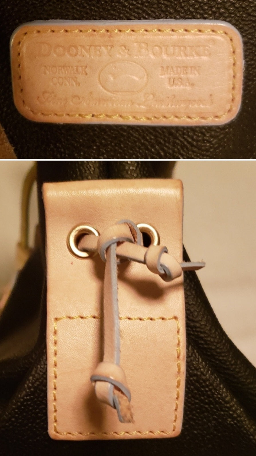 Dooney & Bourke blk/cream satchel.
