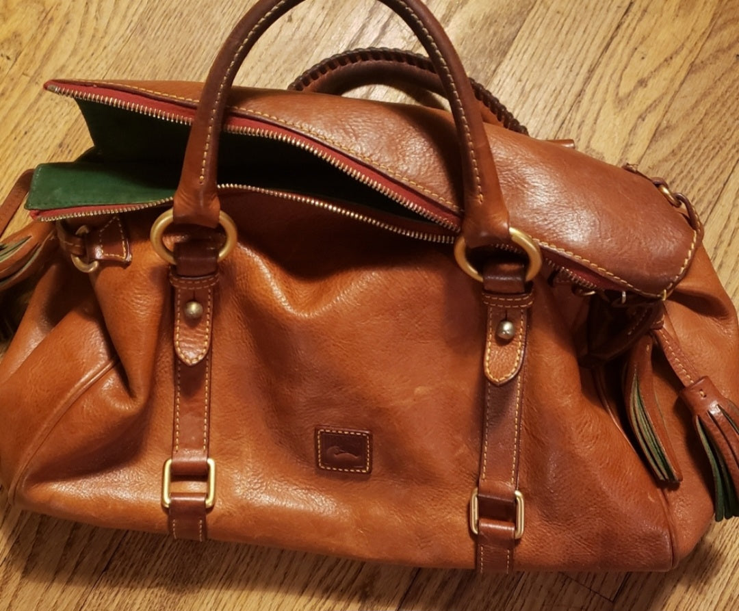 Dooney & Bourke Florentine Leather Satchel Handbag. XL