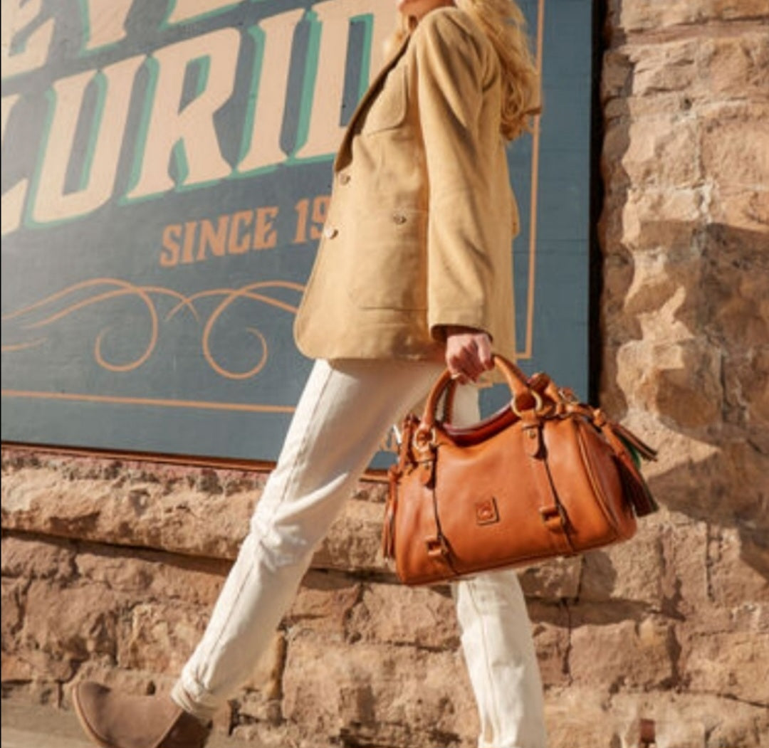 Dooney & Bourke Florentine Leather Satchel Handbag. XL
