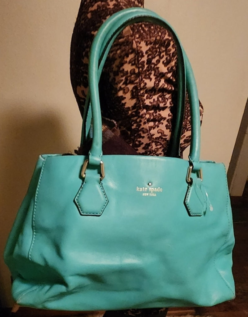 Kate Spade handbag. Aqua/Kelly grnish. 14x11