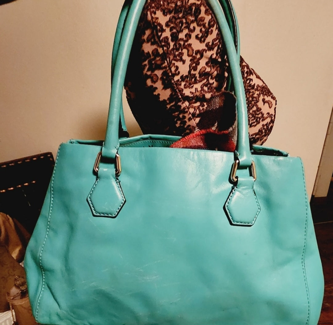 Kate Spade handbag. Aqua/Kelly grnish. 14x11