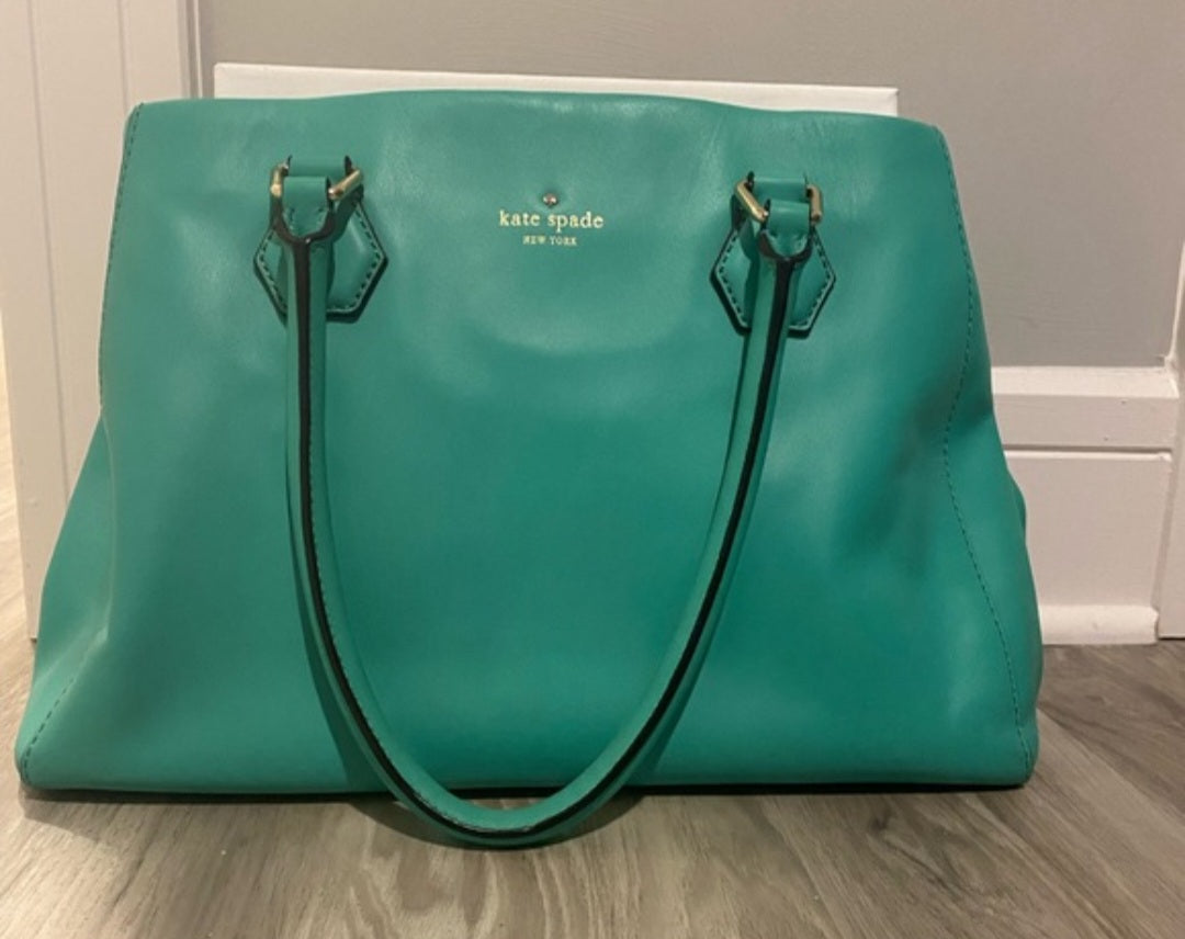 Kate Spade handbag. Aqua/Kelly grnish. 14x11