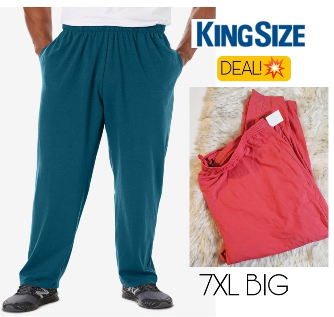 KingSize red casual drawstring pants. Big size 7XL