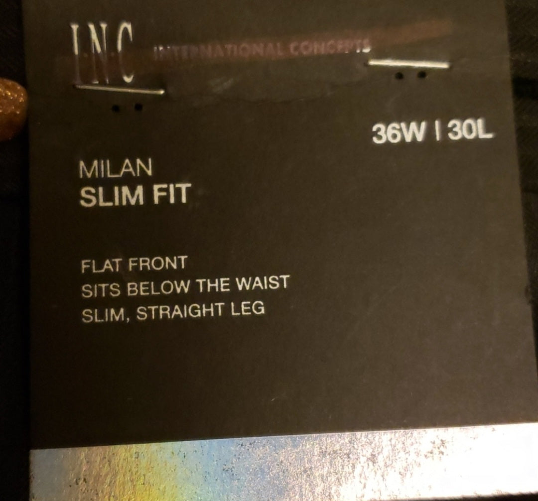 INC "Milan" slim fit flat front slim straight leg