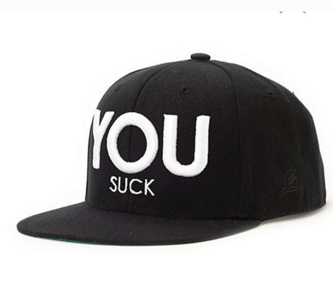 CIVIL... "YOU SUCK" white/blk snapback. Nwt