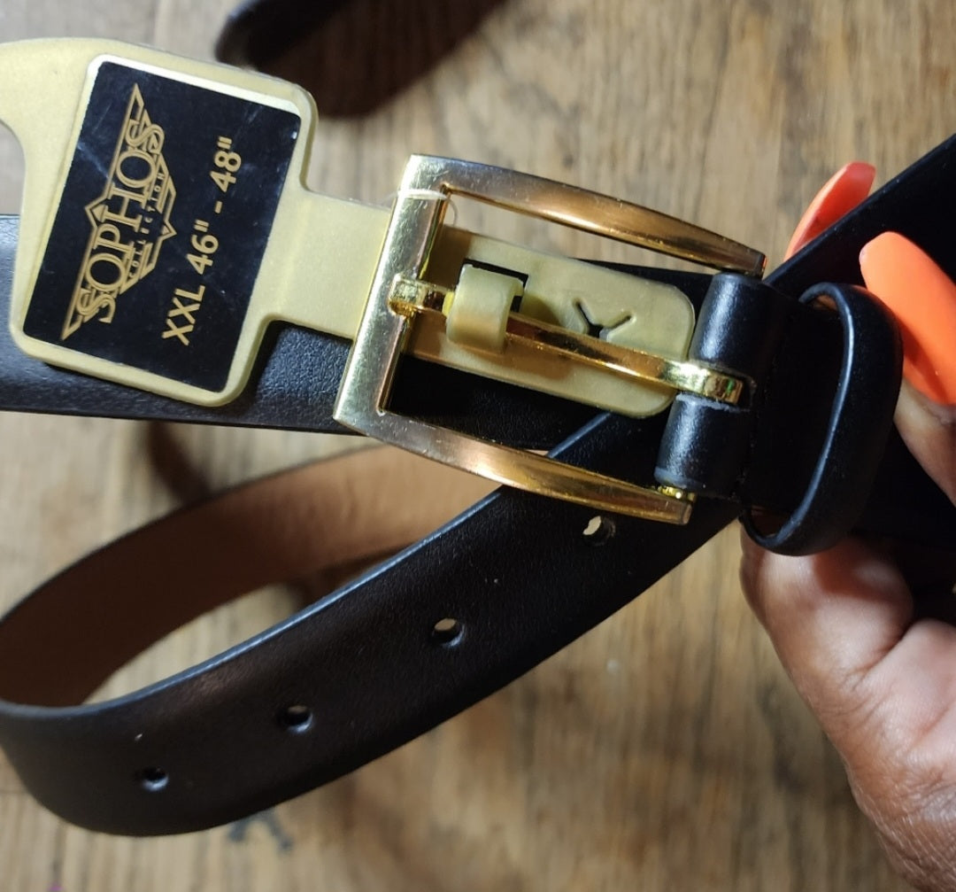 Sz XXL 46-48. Sophos genuine leather belt. New. Black