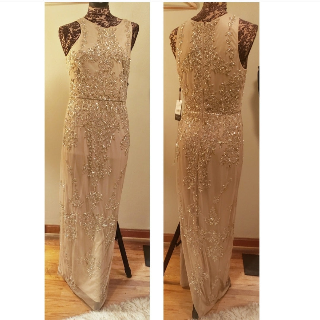 Adrianna Papell beaded gown. Sz 10. Org $399