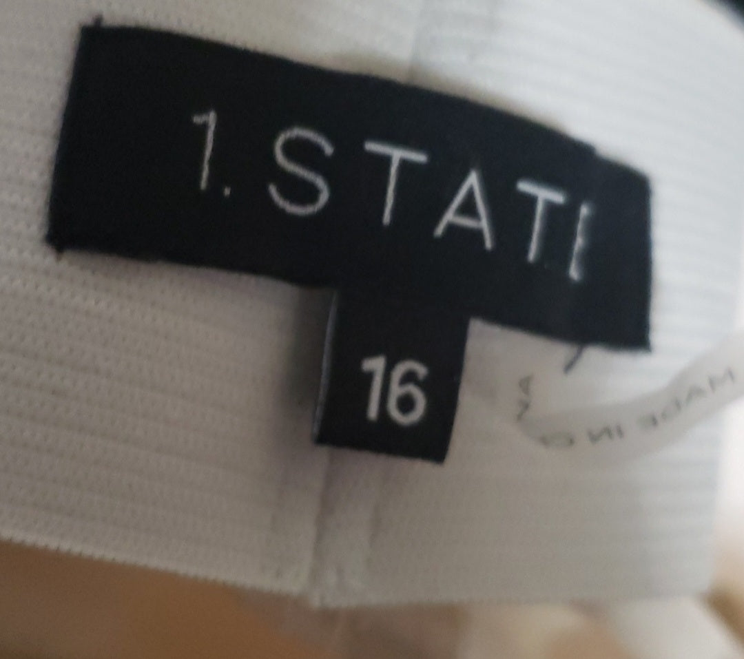 1. State white paperbag crop pants. Sz 16