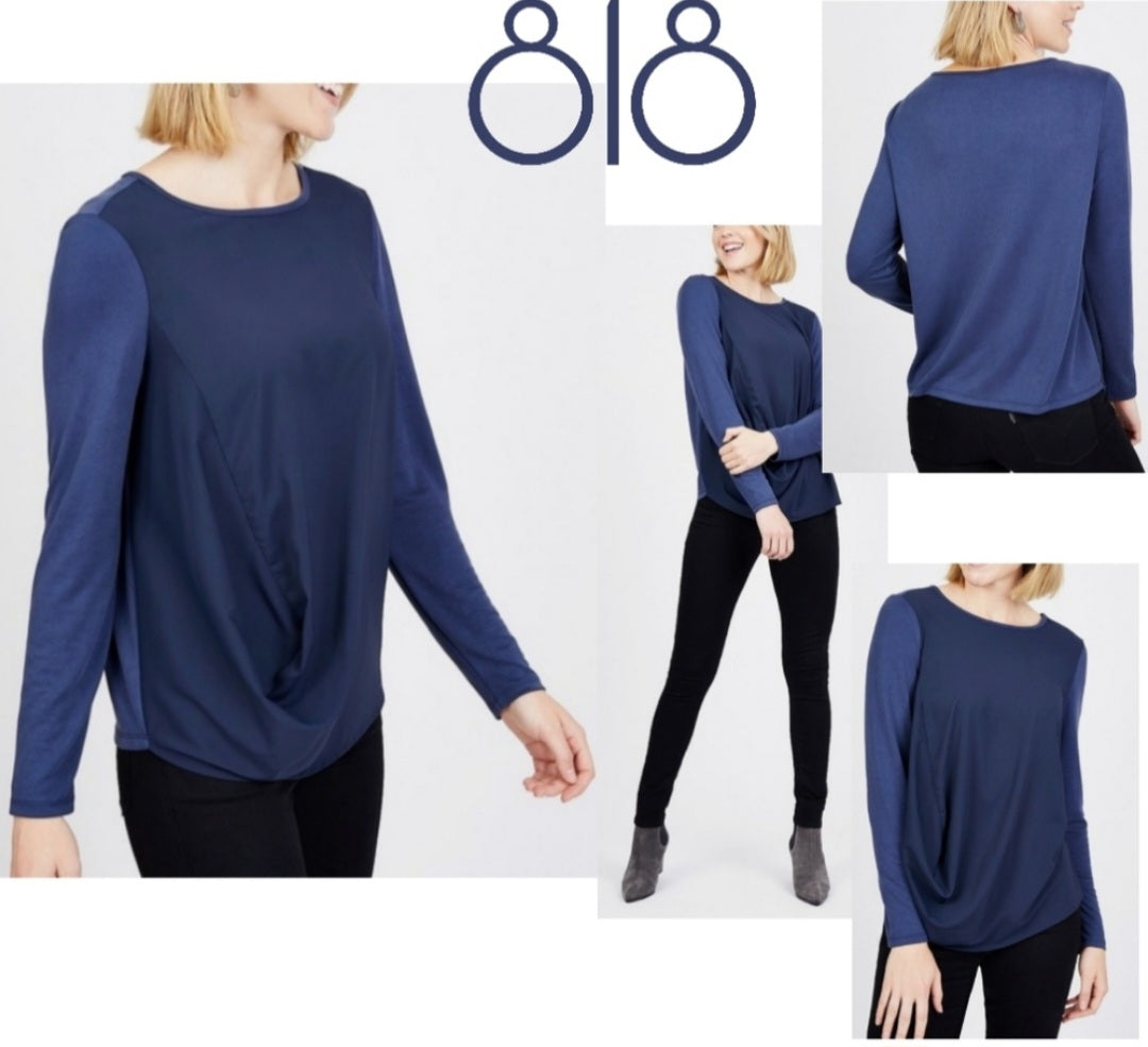 818 Drape Front Top. Sz Sm. NWT