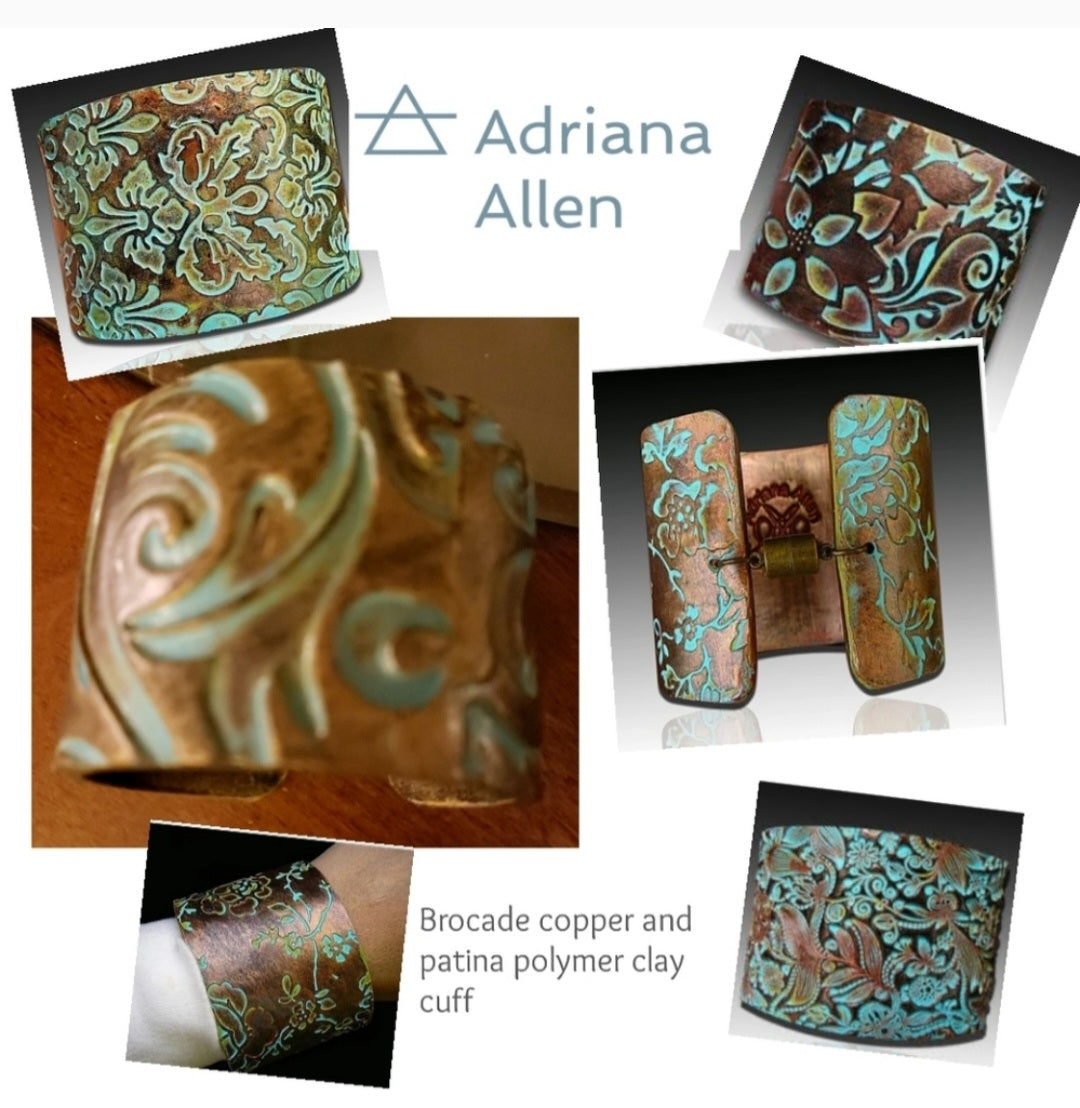 Adriana Allen copper/patina polymer clay bracelet