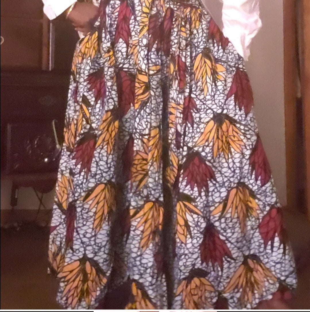 African print flared skirt. Size 16 -24