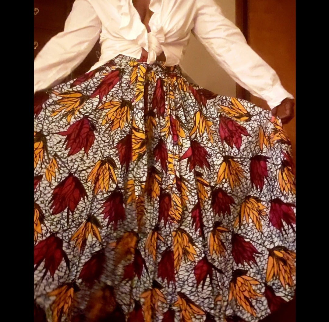 African print flared skirt. Size 16 -24