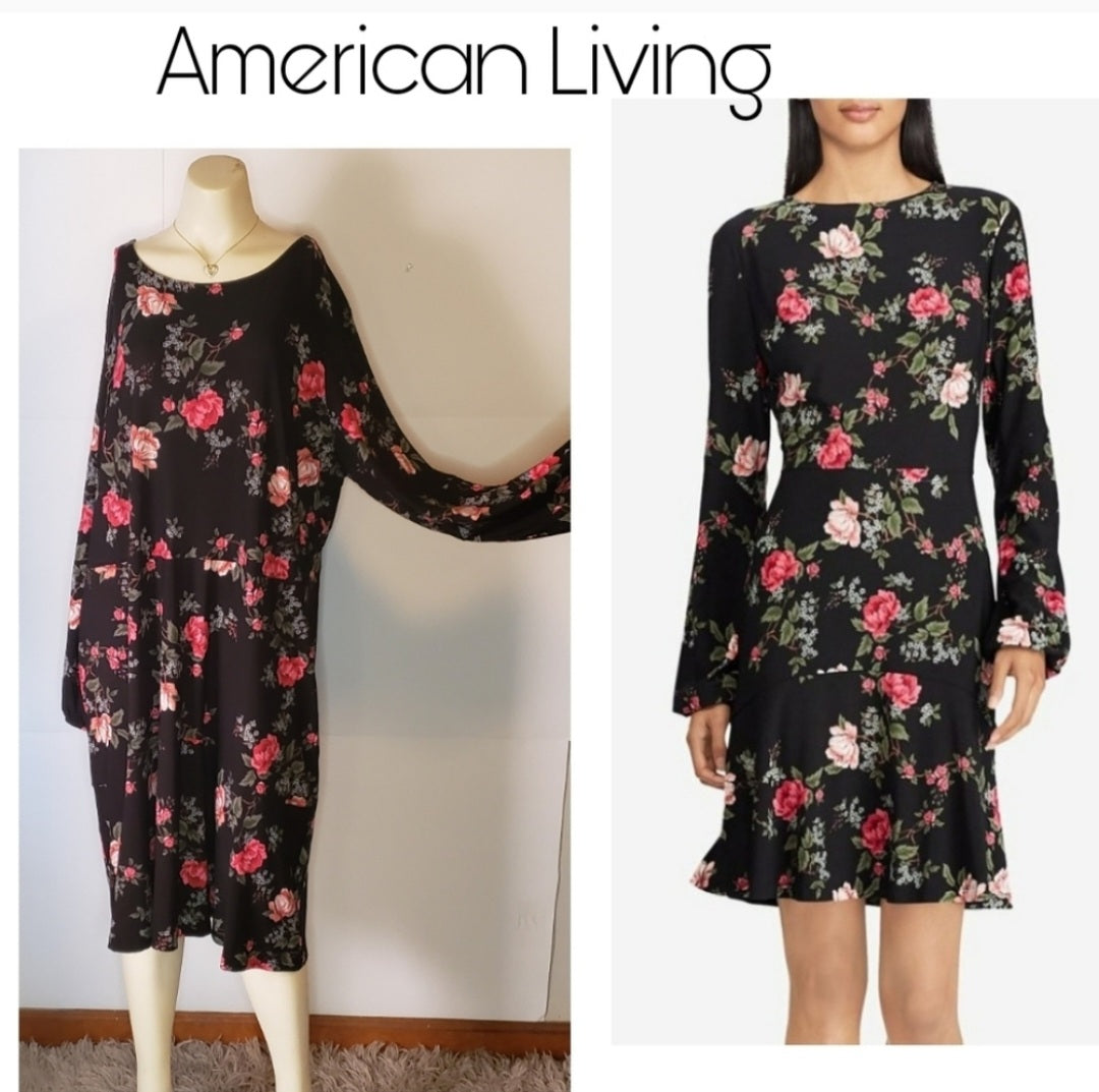 American Living black floral dress. Plus size 22w