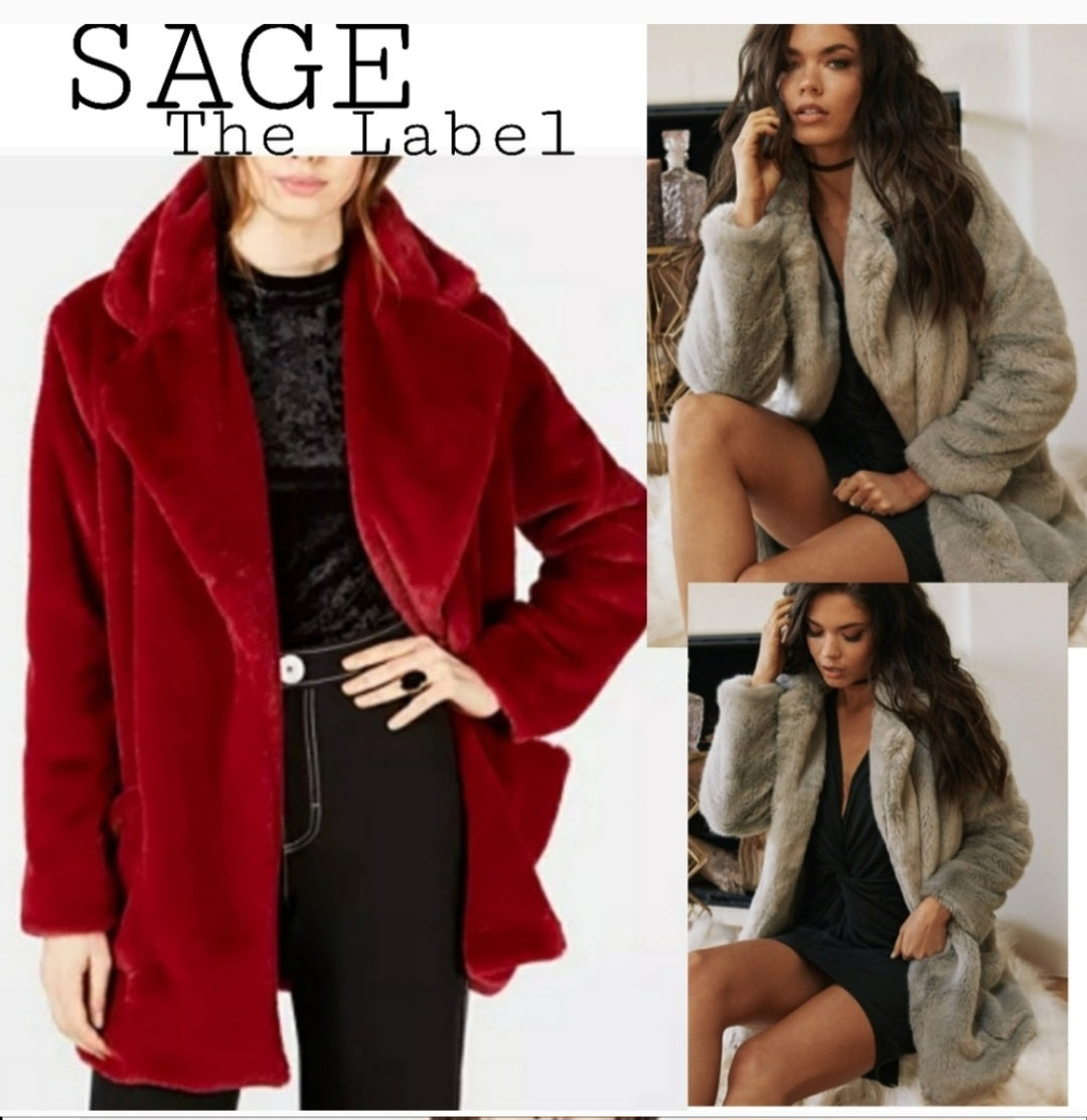 Sage The Label
Faux Fur Open-Front Coat
⭐Sz. XL