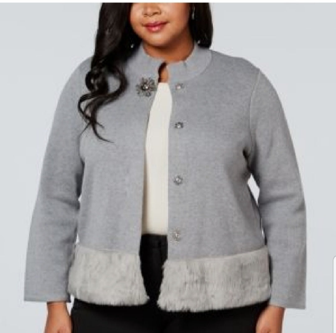 JM Collection
Faux-Fur Trim Swtr Jacket. ⭐Sz. 0X