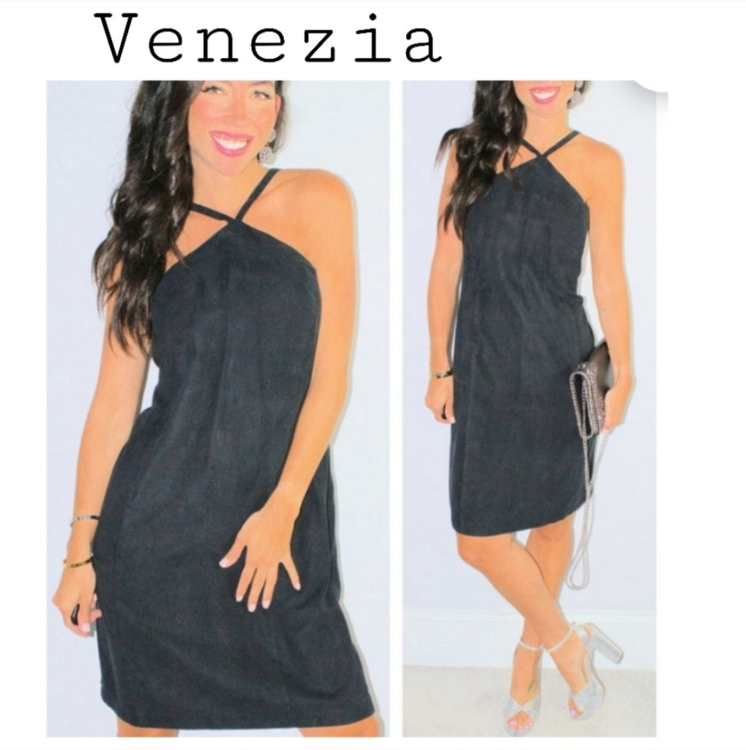 Venezia faux suede party dress. Wmns sz 16w & 22w