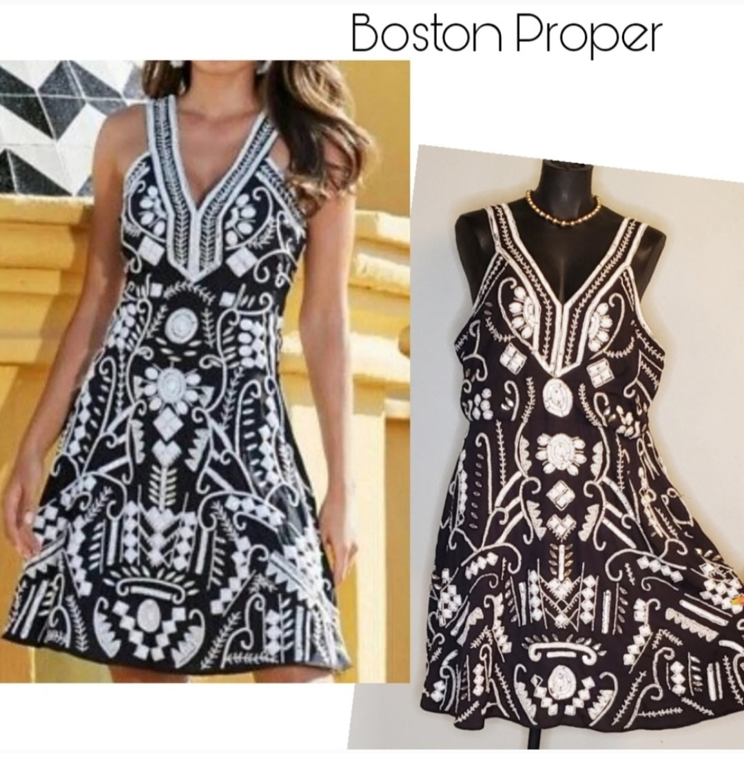 Boston Proper Beaded Dress. Sz 18. NWTs
