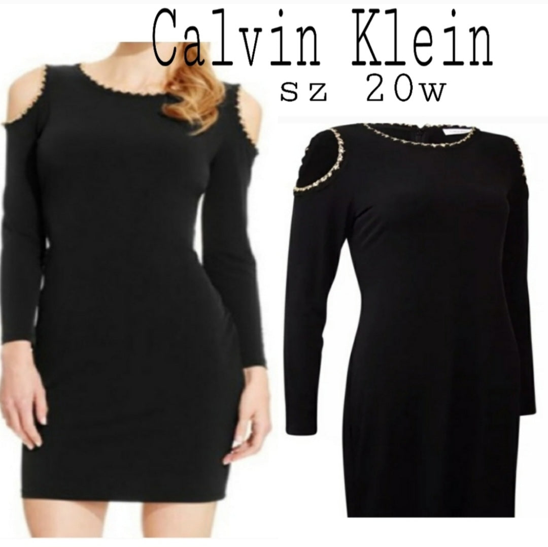 Calvin Klein chained cold shoulder dress. Sz 20w