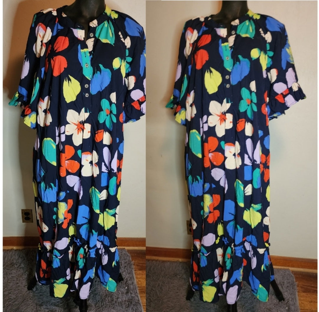 Terra & SKY floral dress. Sz 16/18.