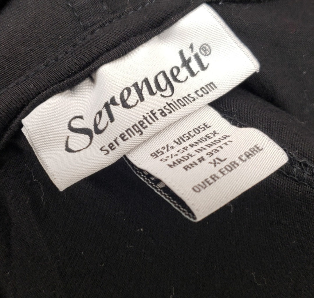 Serengeti black drape open front jacket. Sz XL