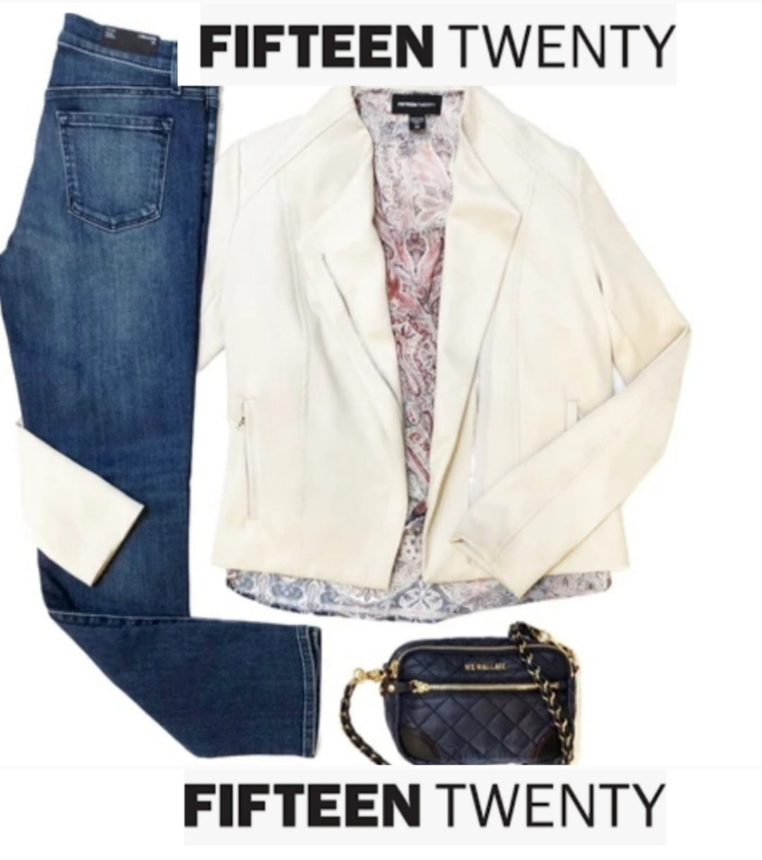 Fifteen Twenty faux suede moto jacket. Sz Sm