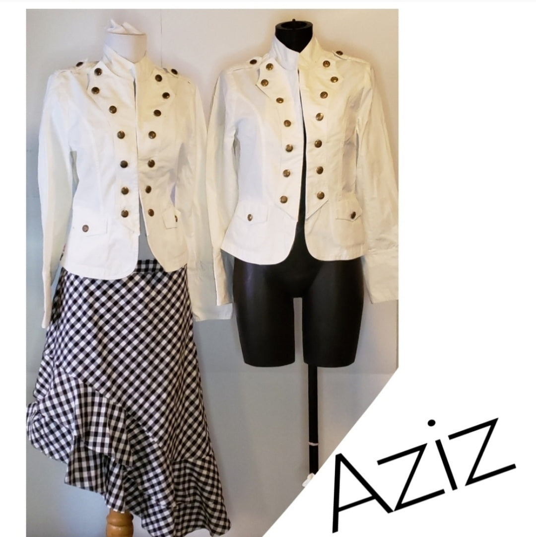 Aziz military Victorian steampunk jacket. Sz Med