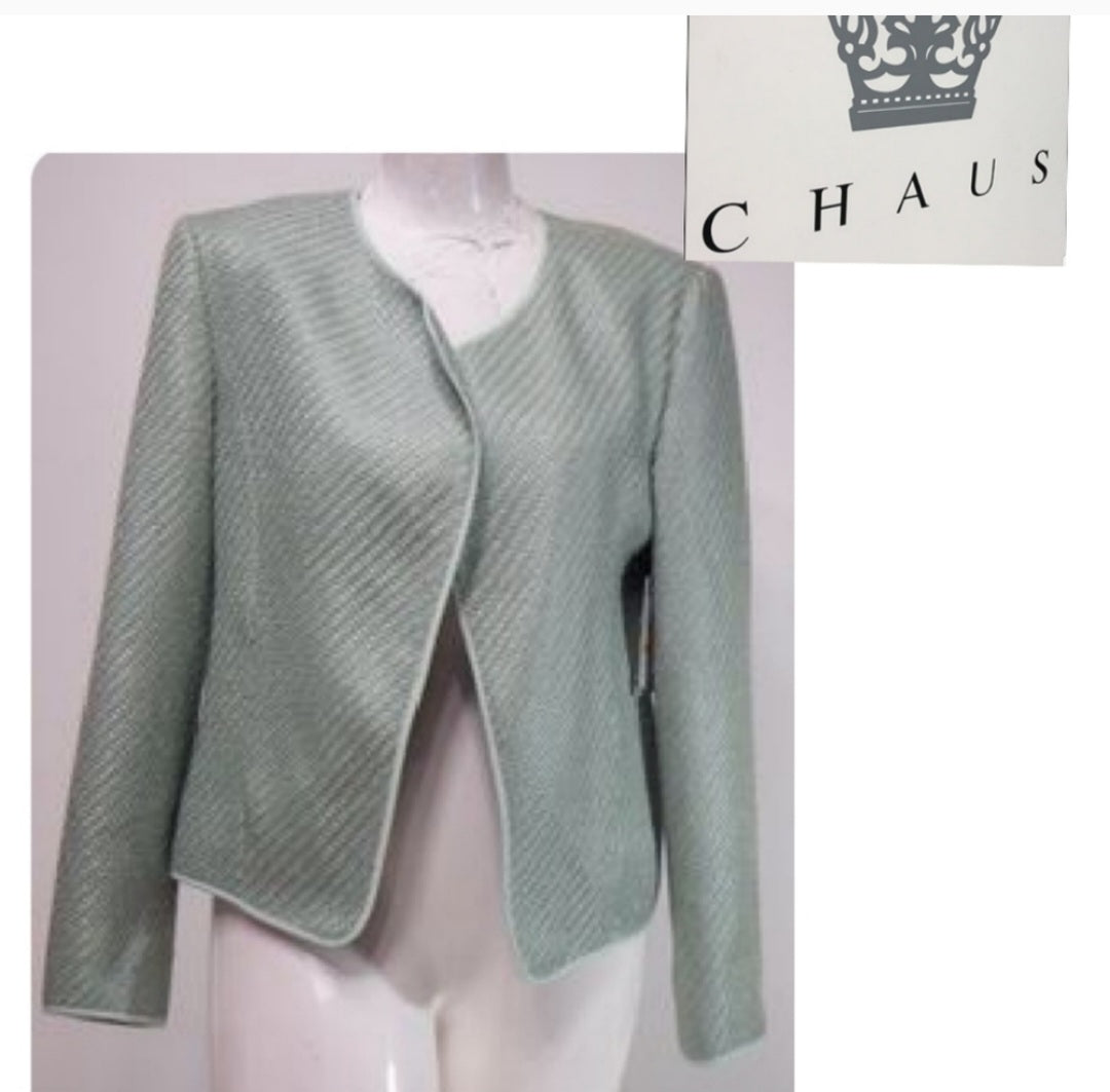 Chaus mint green tweed jacket/blazer. Sz Lrg
