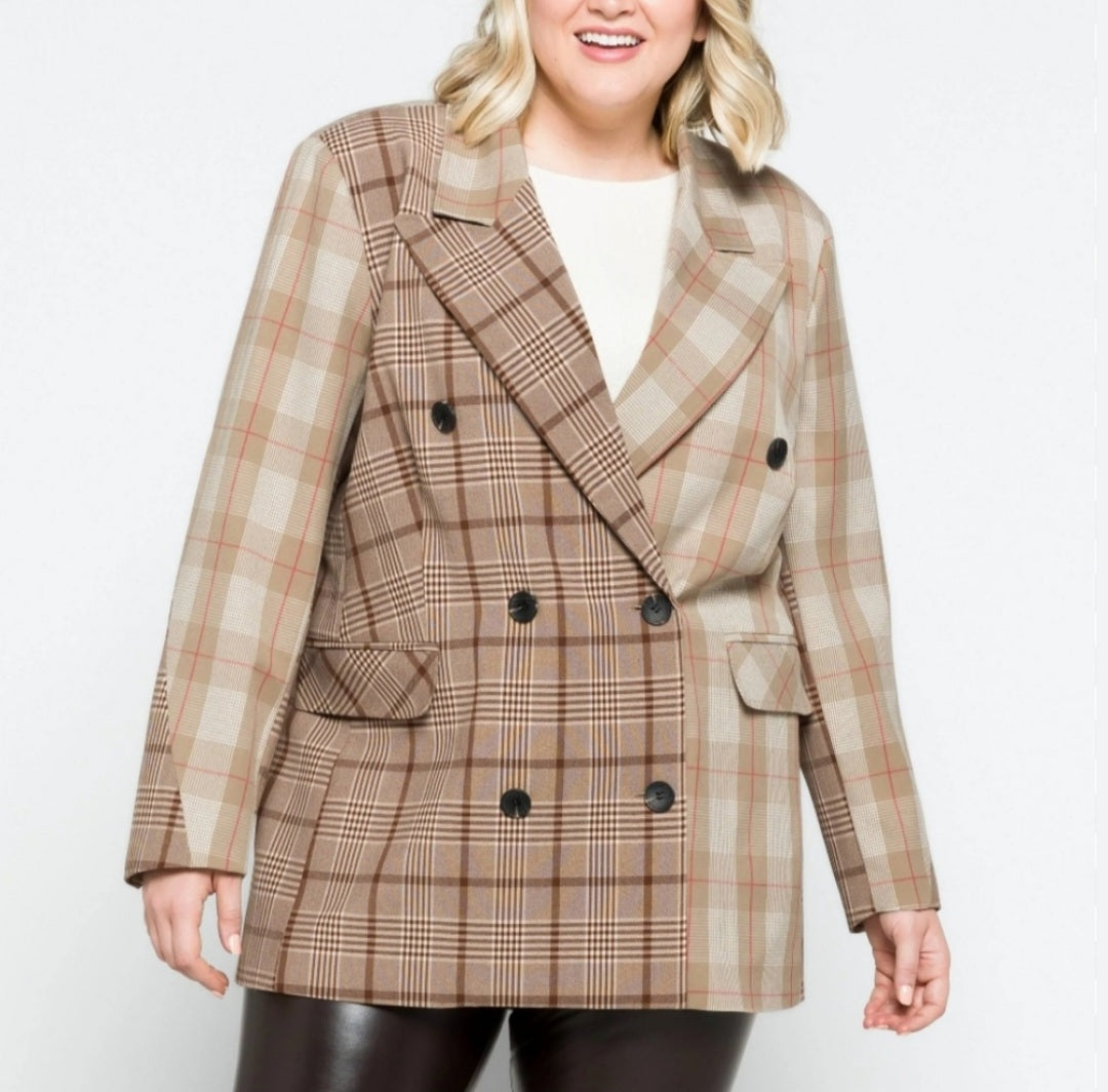 Stitch Fix Bagatelle collection mixed plaid plus size blazer/jacket. Sz 2x. 😍