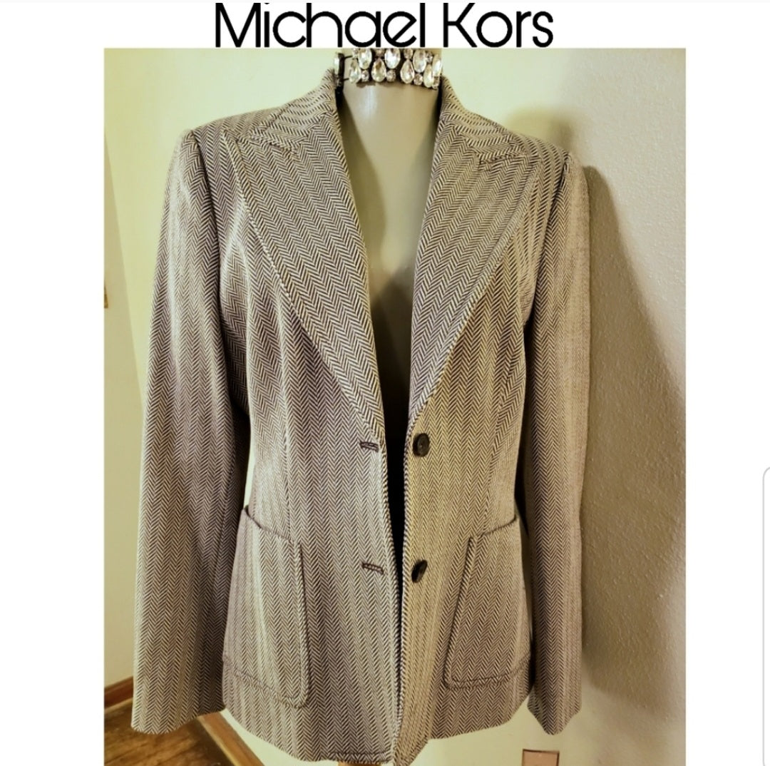 Michael Kors Chevron stripped blazer. Sz 10