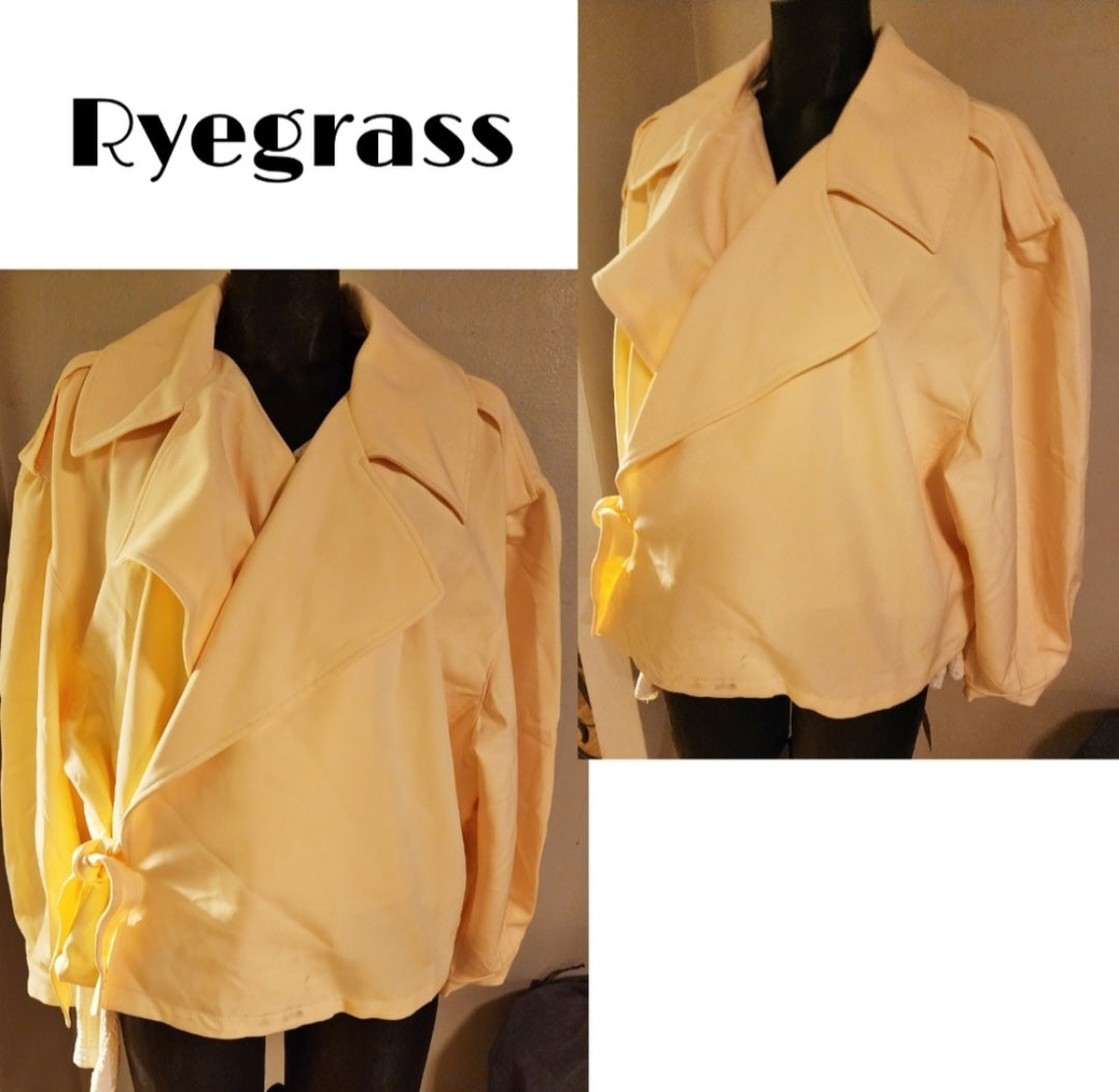 Ryegrass yellow puff sleeve/wrap jacket. Sz 2x. New