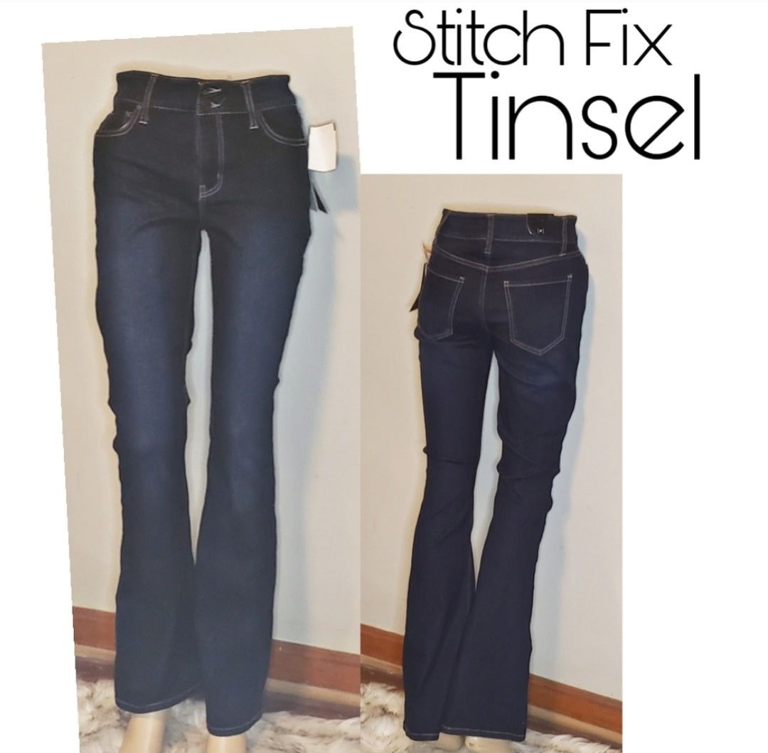 Stitch fix Tensil "Abelie" double button flare denim jeans. Sz 27