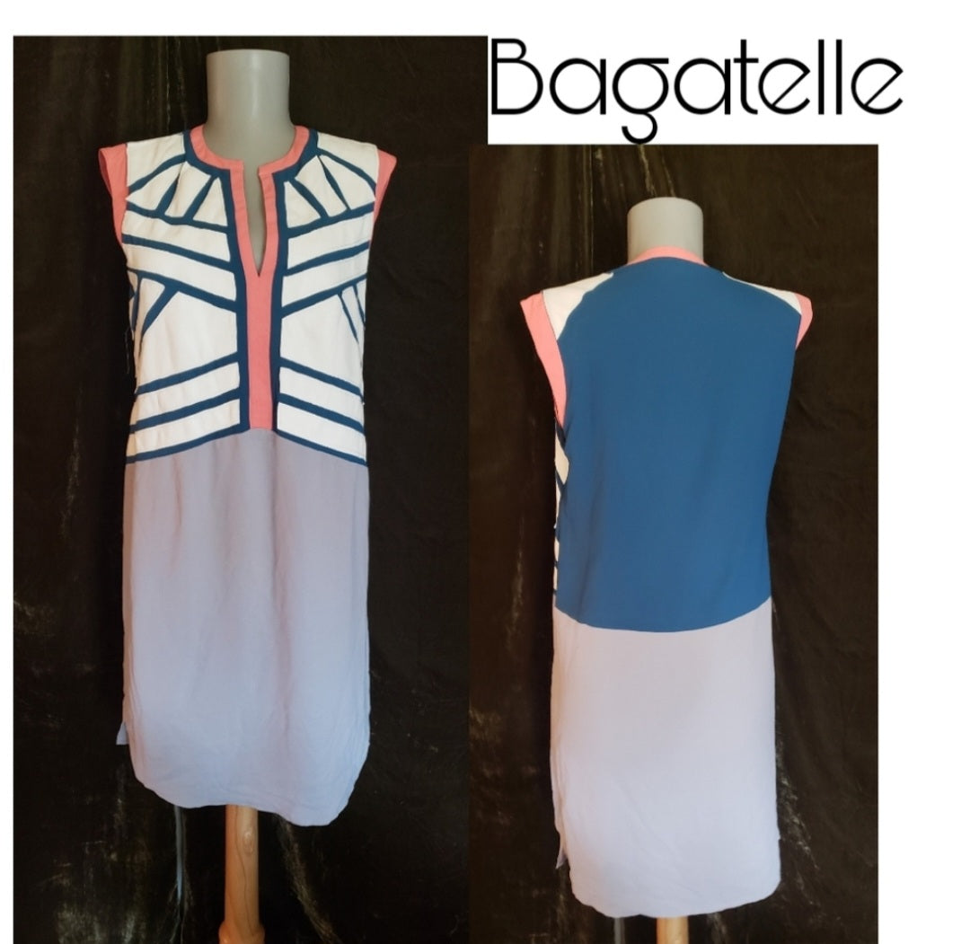 Bagatelle color block geometric design dress Sz XS
