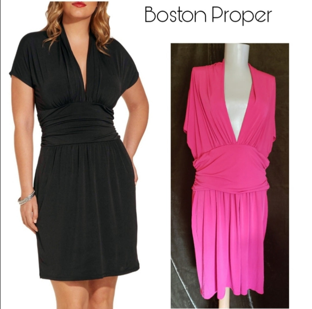 Boston Proper Cap Sleeve Ruched T-shirt Dr…