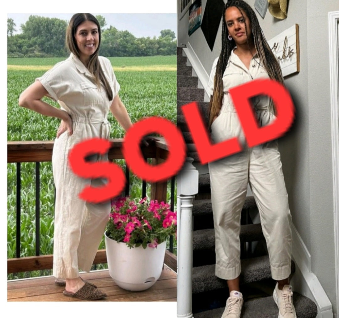 Universal Thread Short Sleeve Boiler Suit. Tan color. Sz 14