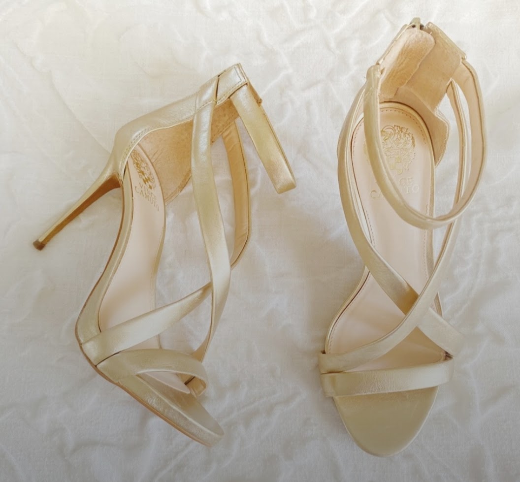 Vince Camuto Women's Devinhara High Heel Dress Heeled Sandal. Gold. Sz 10.5