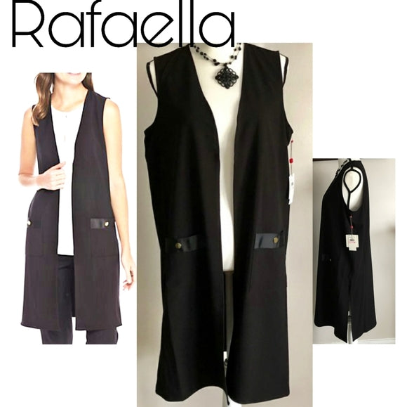 Rafaella
Long Twill Vest. Black. Sz 4. Org $86