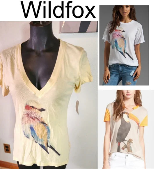 Wildfox vneck tee. Sz Sm
