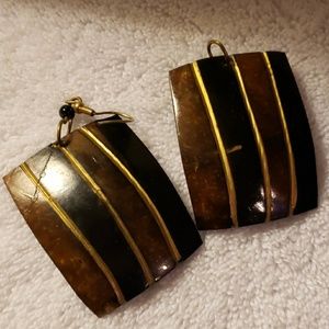 Artisan coconut shell earrings