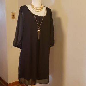 BCX black sheer dress. Size XL