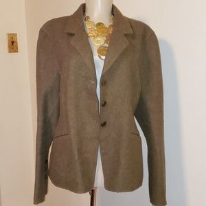 Anne Klein wool blazer. Khaki green. Sz 16