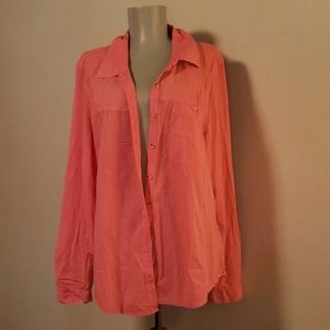 Maurices button down distressed blouse. Sz 2x